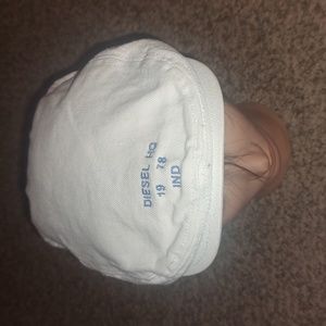 Diesel Embroidered Strapback Cream Flat  Newspaper Boy Hat OS